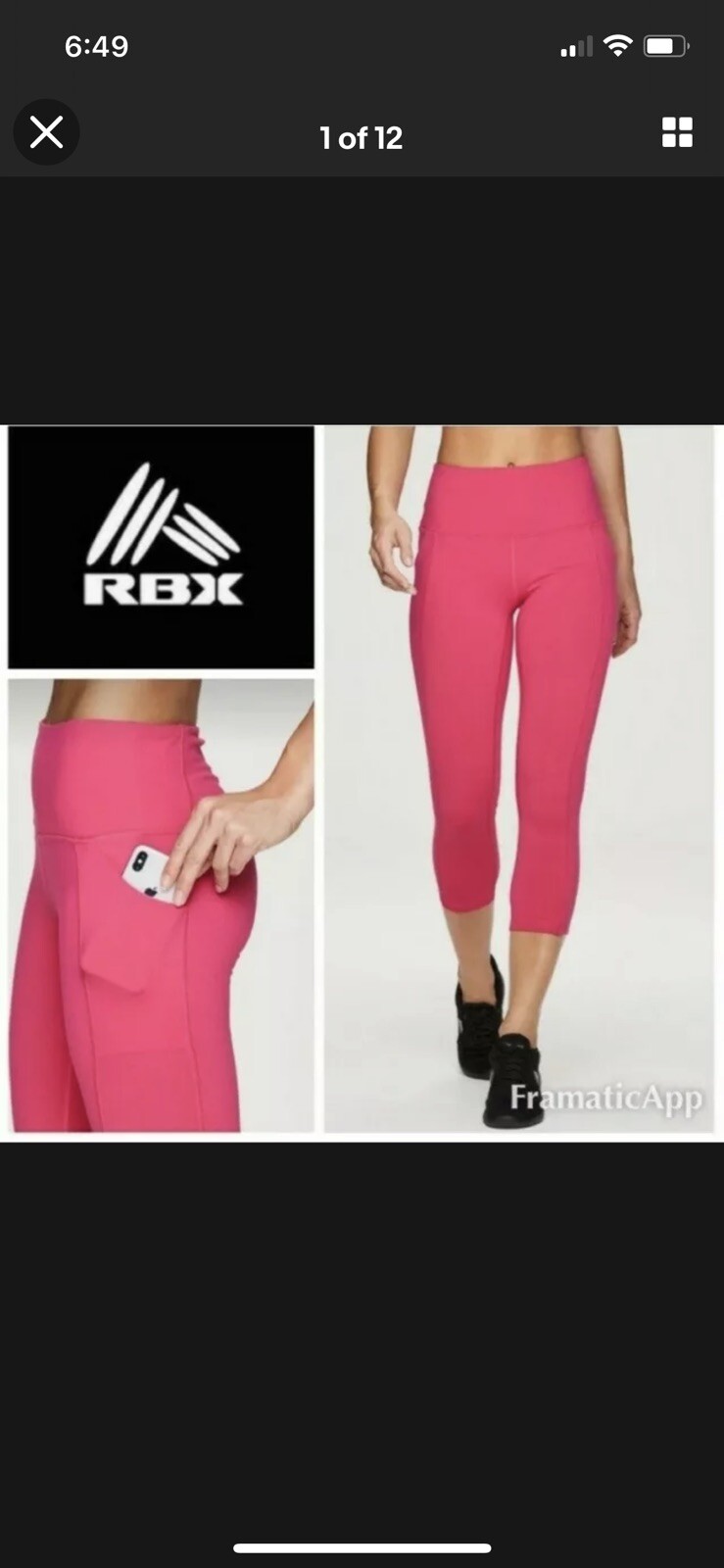 RBX Tech Flex Capri Hot Pink Leggings 
